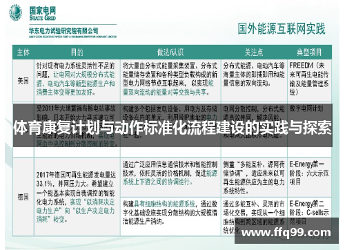 体育康复计划与动作标准化流程建设的实践与探索
